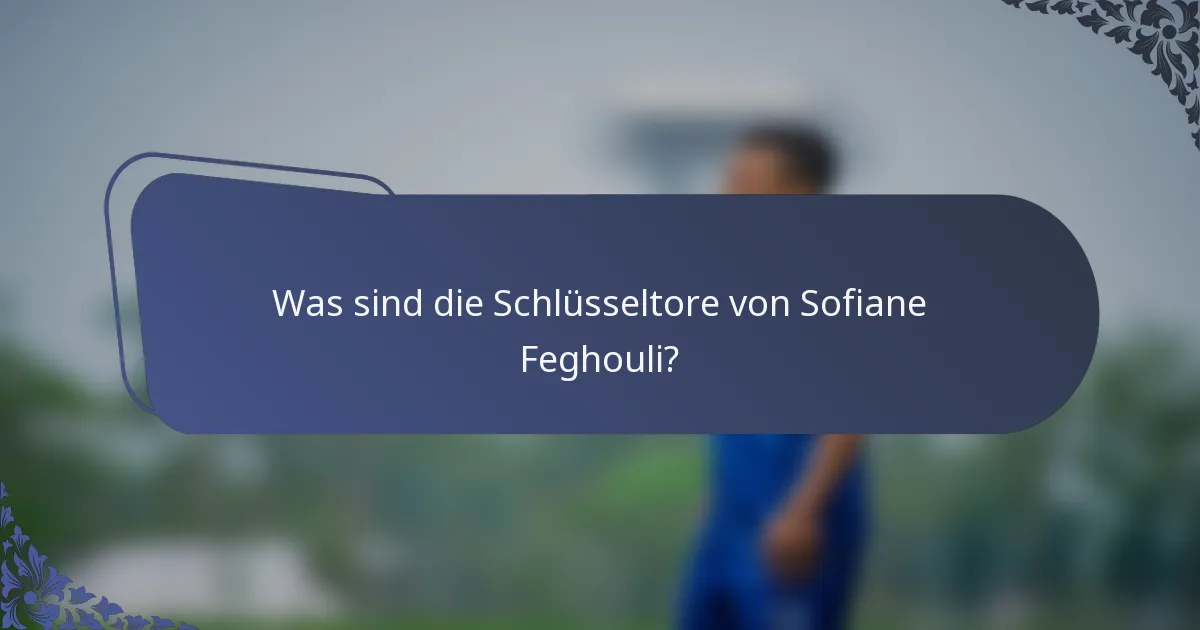 Was sind die Schlüsseltore von Sofiane Feghouli?