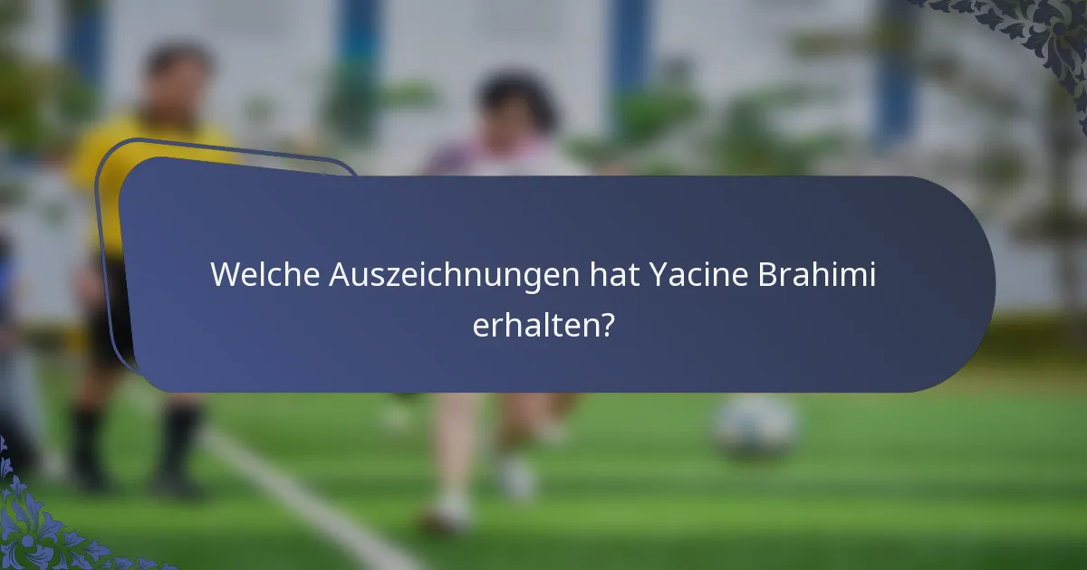 Welche Auszeichnungen hat Yacine Brahimi erhalten?