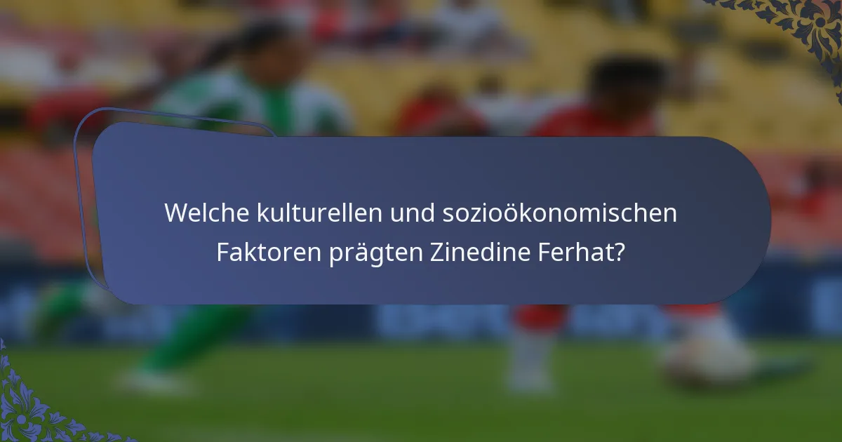 Welche kulturellen und sozioökonomischen Faktoren prägten Zinedine Ferhat?