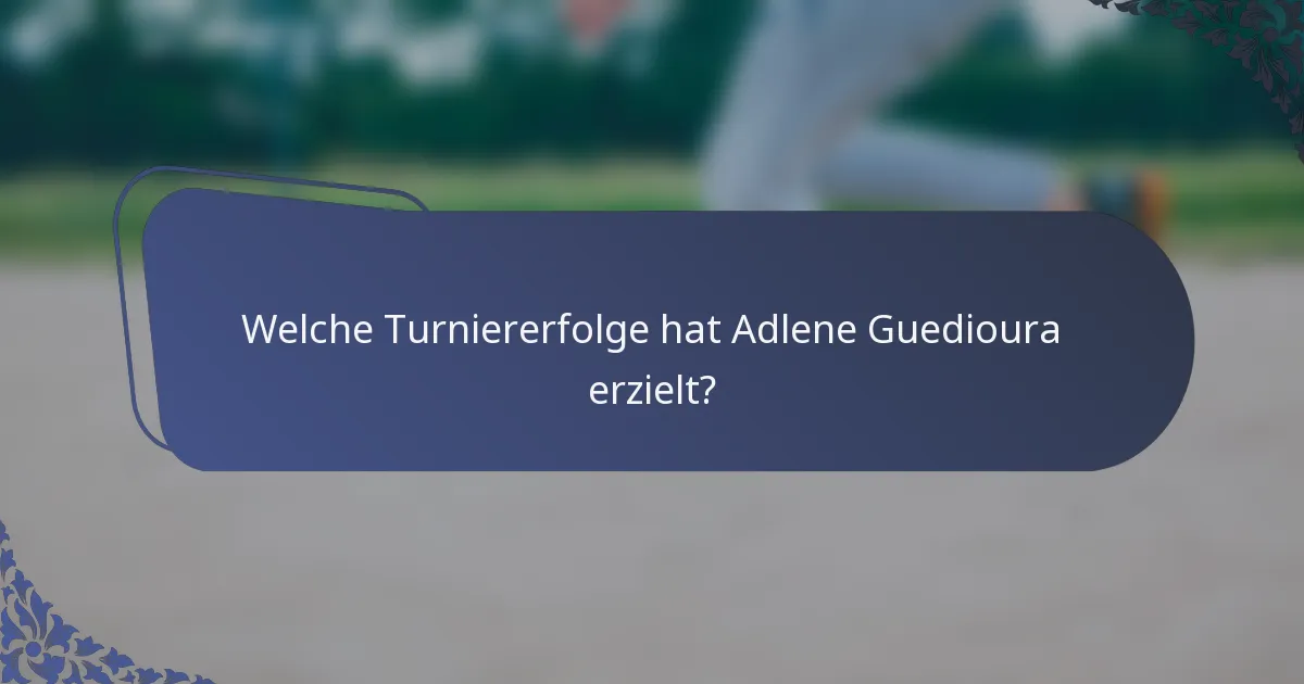 Welche Turniererfolge hat Adlene Guedioura erzielt?