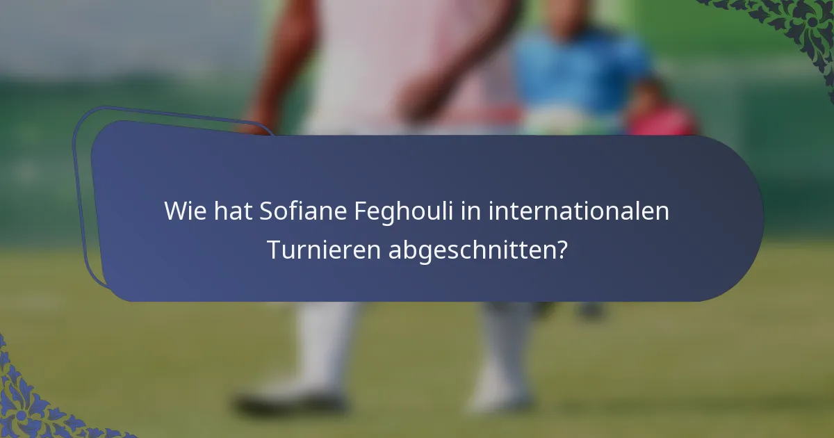 Wie hat Sofiane Feghouli in internationalen Turnieren abgeschnitten?