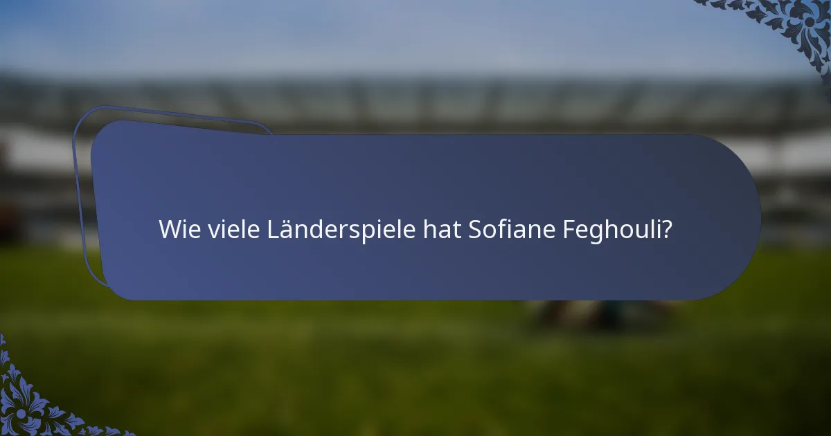 Wie viele Länderspiele hat Sofiane Feghouli?