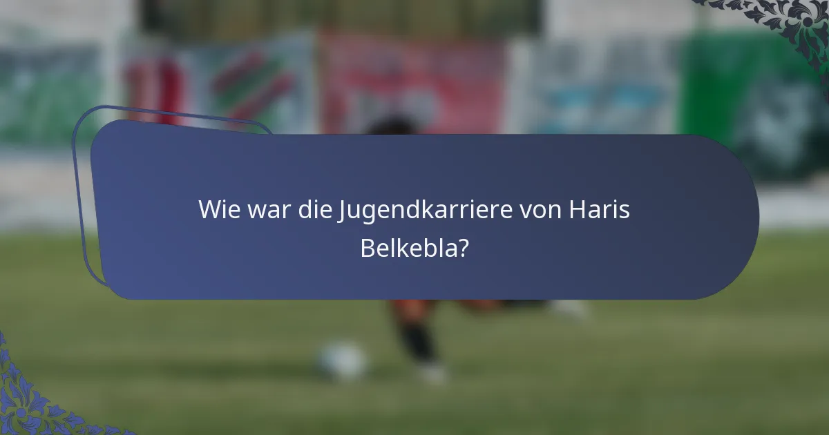 Wie war die Jugendkarriere von Haris Belkebla?