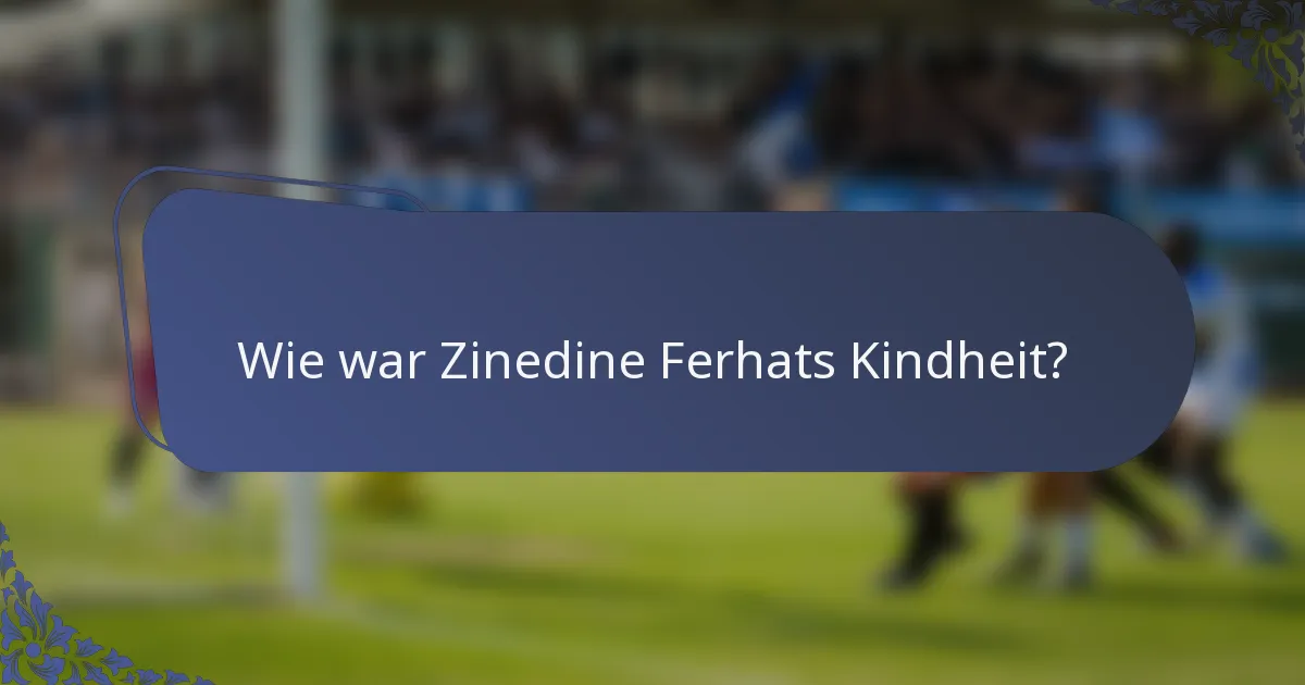 Wie war Zinedine Ferhats Kindheit?